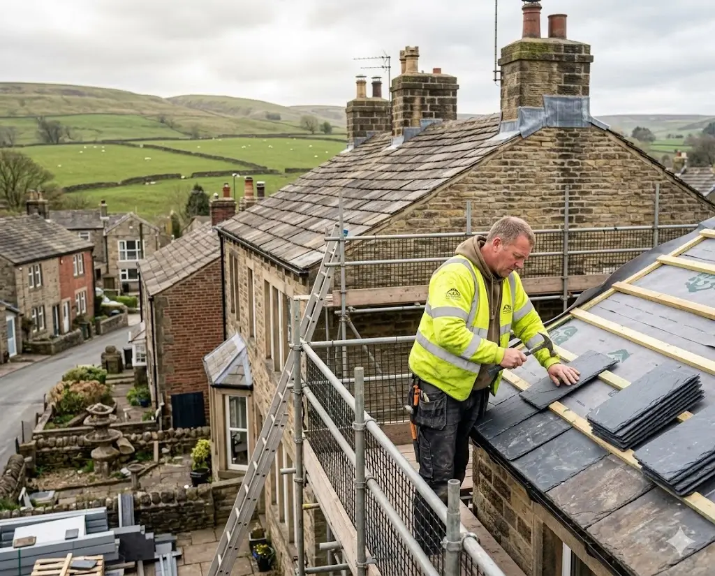 Professional new roof installation in Yorkshire by COG Roofing contractors, featuring premium tiles