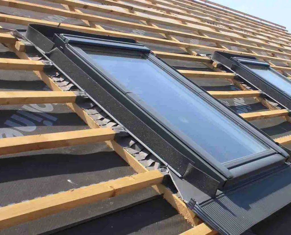 Professional installation of Velux roof windows and skylights on a slate roof by COG Roofing in Yorkshire